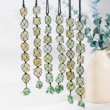 Green Aventurine Crystal Hanger, Car Accessories (Emotional Understanding and Luck And Good Fortune)  DestGlow