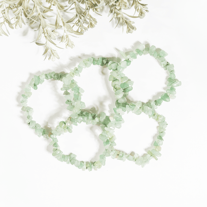 Green Aventurine Chip Bracelet (Attraction and Peace Of Mind)