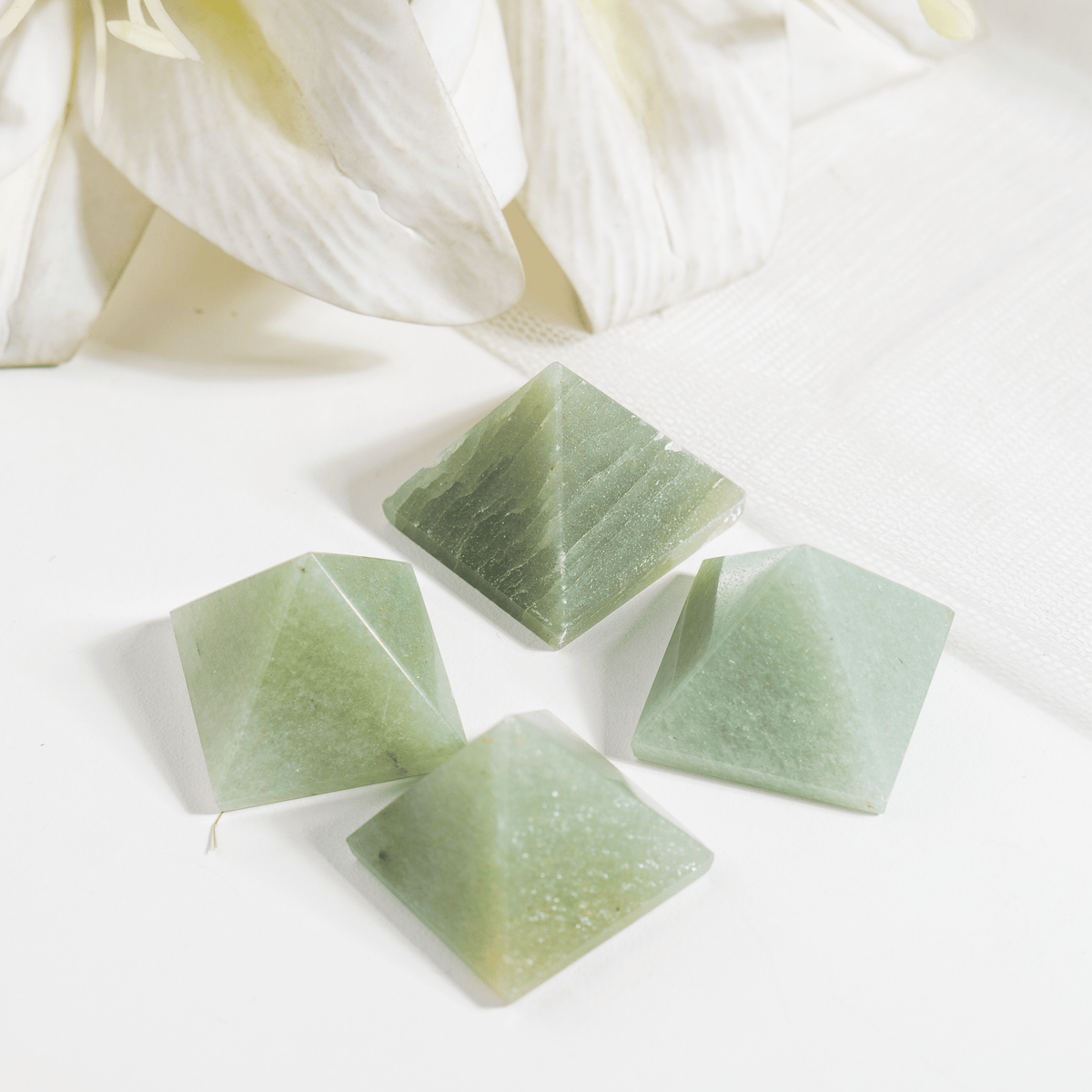Green Aventurine Pyramids (Guiding and Inner Harmony)  DestGlow