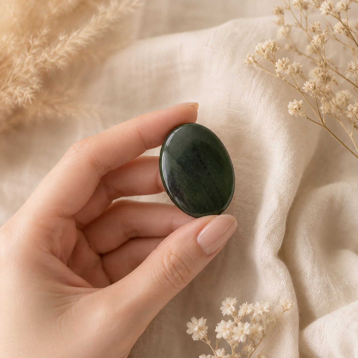 Green Jade Pocket Stones (wisdom and balance)  DestGlow