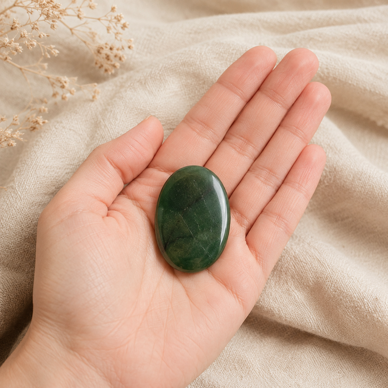 Green Jade Pocket Stones (wisdom and balance)  DestGlow