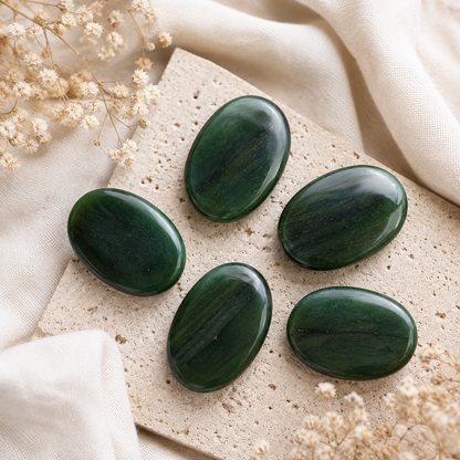 Green Jade Pocket Stones (wisdom and balance)  DestGlow