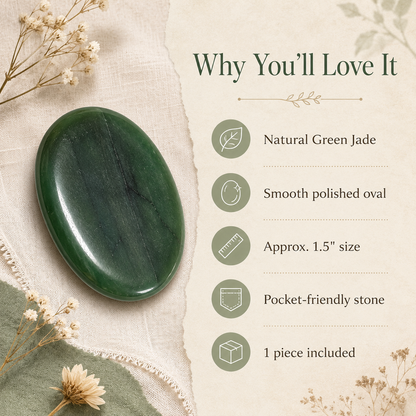 Green Jade Pocket Stones (wisdom and balance)  DestGlow