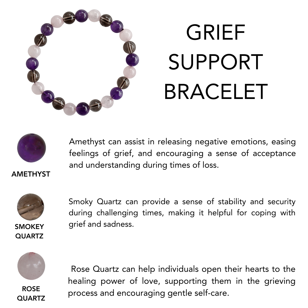 GRIEF Support Bracelet Crystal Bracelet (Emotional, Meditation)  DestGlow