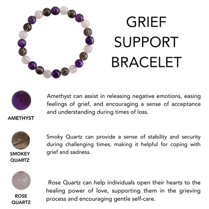 GRIEF Support Bracelet Crystal Bracelet (Emotional, Meditation)  DestGlow