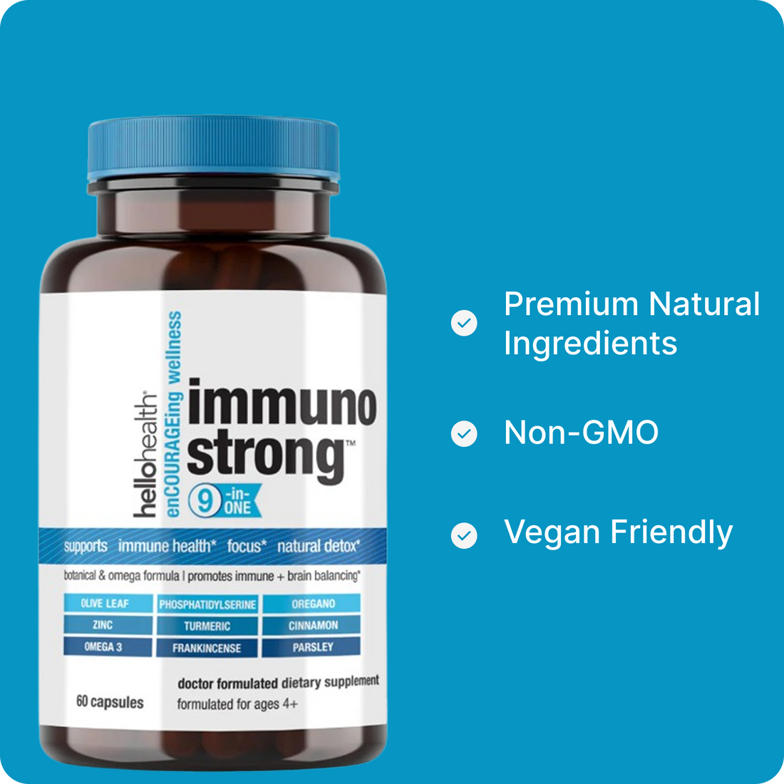 9-in-1 Immune Support Natural &amp; Detox capsules