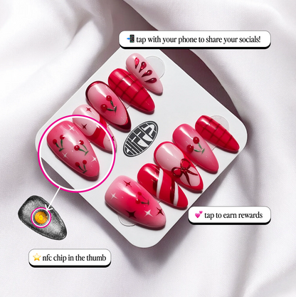 Cherrysh Me 🍒 NFC Nails That Share Your Socials
