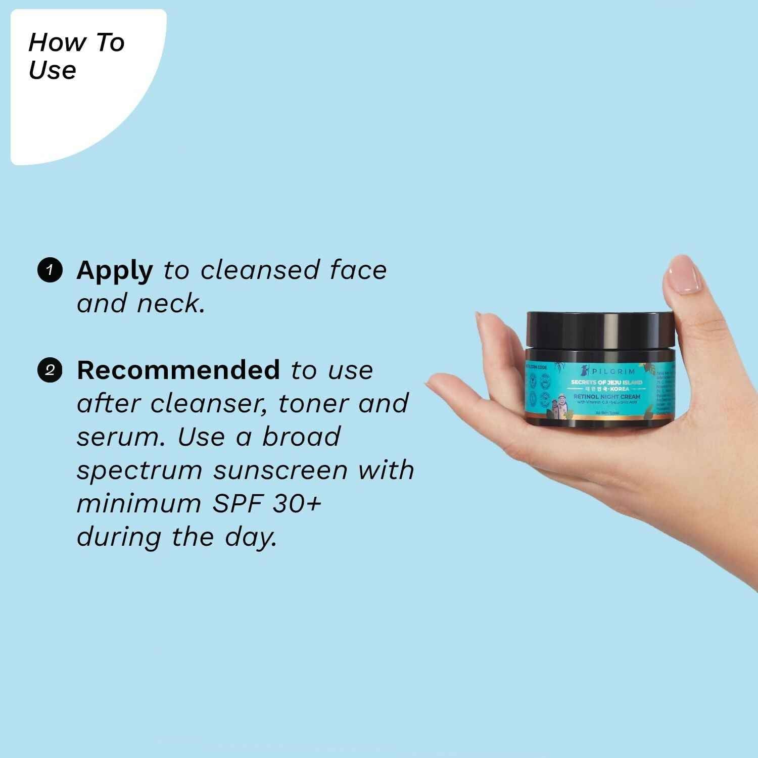 Pilgrim Korean Retinol Anti Aging Night Cream with Hyaluronic Acid &amp; Vitamin C For Young, Wrinkle-free &amp; Radiant Skin