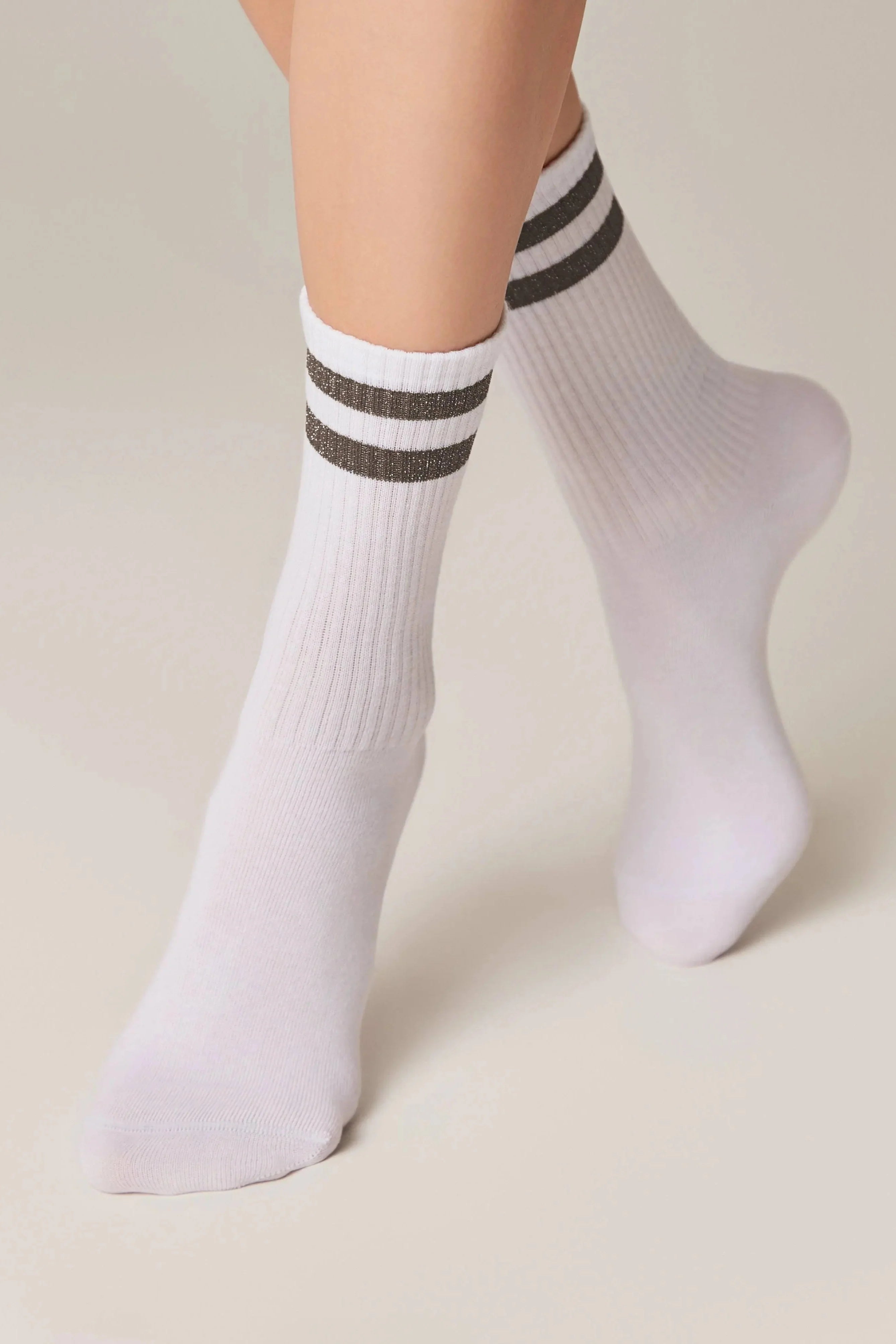 Conte Cotton Long Socks Active 157 - Lurex Stripes - DestGlow