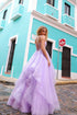 Nox Anabel H1351 Long A-Line Tiered Layered Ruffled Tulle Ballgown - DestGlow