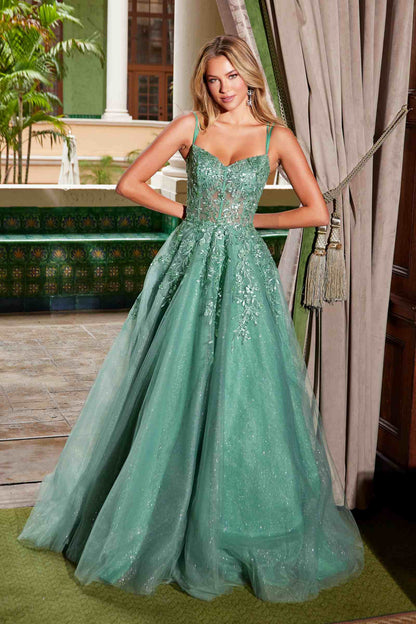 Nox Anabel H1682 A-Line Sweetheart Neckline Dress with Floral Applique by DiscountDressShop