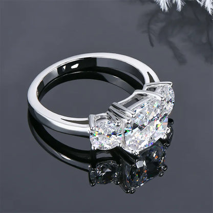 3.5 Carat Sparkala™ Three-Stone Ring (Platinum over Fine Sterling Silver) by Sparkala