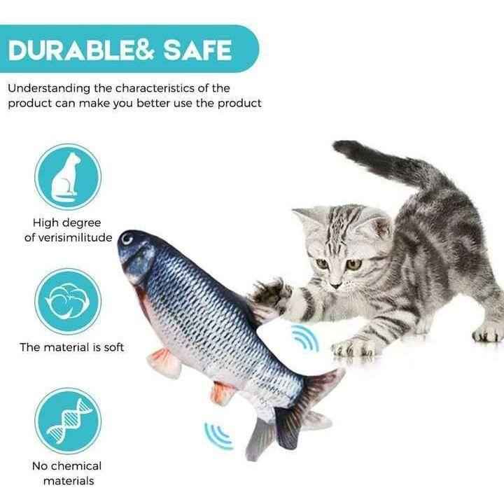 Vida Smart - Premium Interactive Wagging Fish Cat Toy - USB Rechargeable Plush with Realistic Movement for Endless Fun &amp; Entertainment!