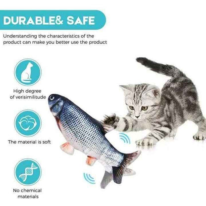 Vida Smart - Premium Interactive Wagging Fish Cat Toy - USB Rechargeable Plush with Realistic Movement for Endless Fun &amp; Entertainment!