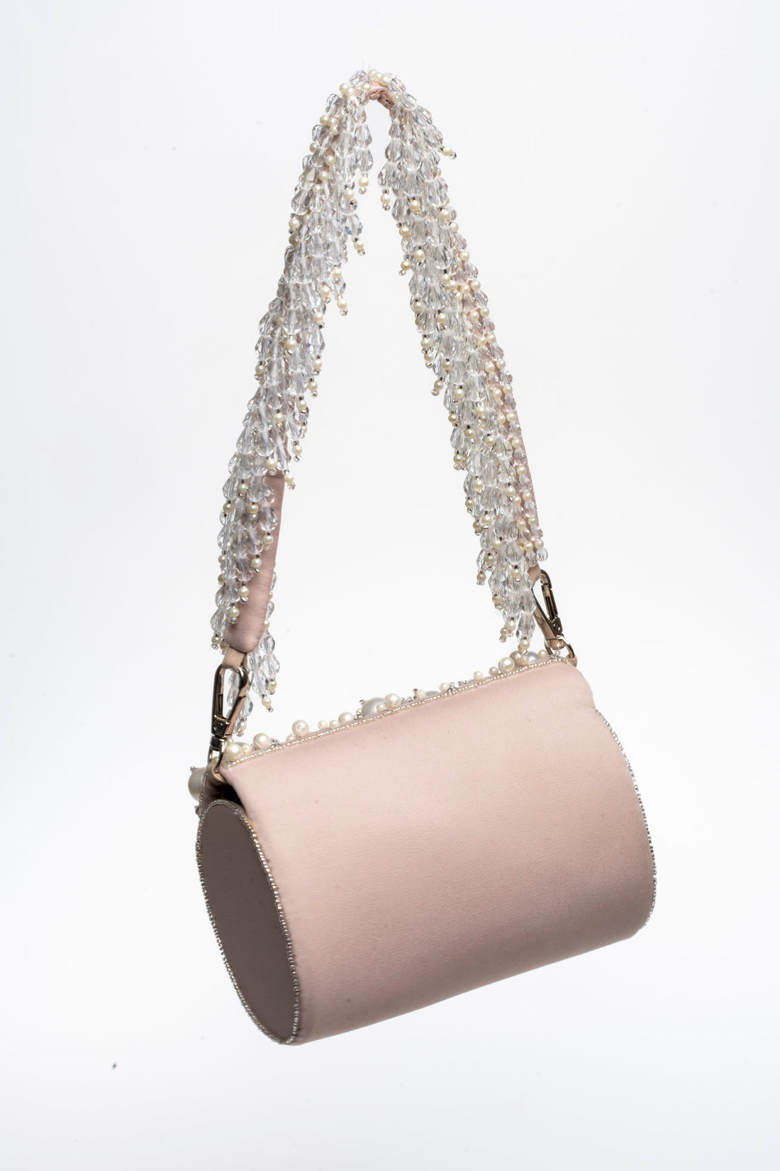 Mini Flap Bag with Pearls Handle by Lara New York