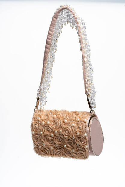 Fringe Mini Flap Bag with Floral Pattern by Lara New York