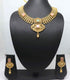 Joban Fashion Peach&Green Stone Pure Brass With Rajwadi Polish Necklace Set