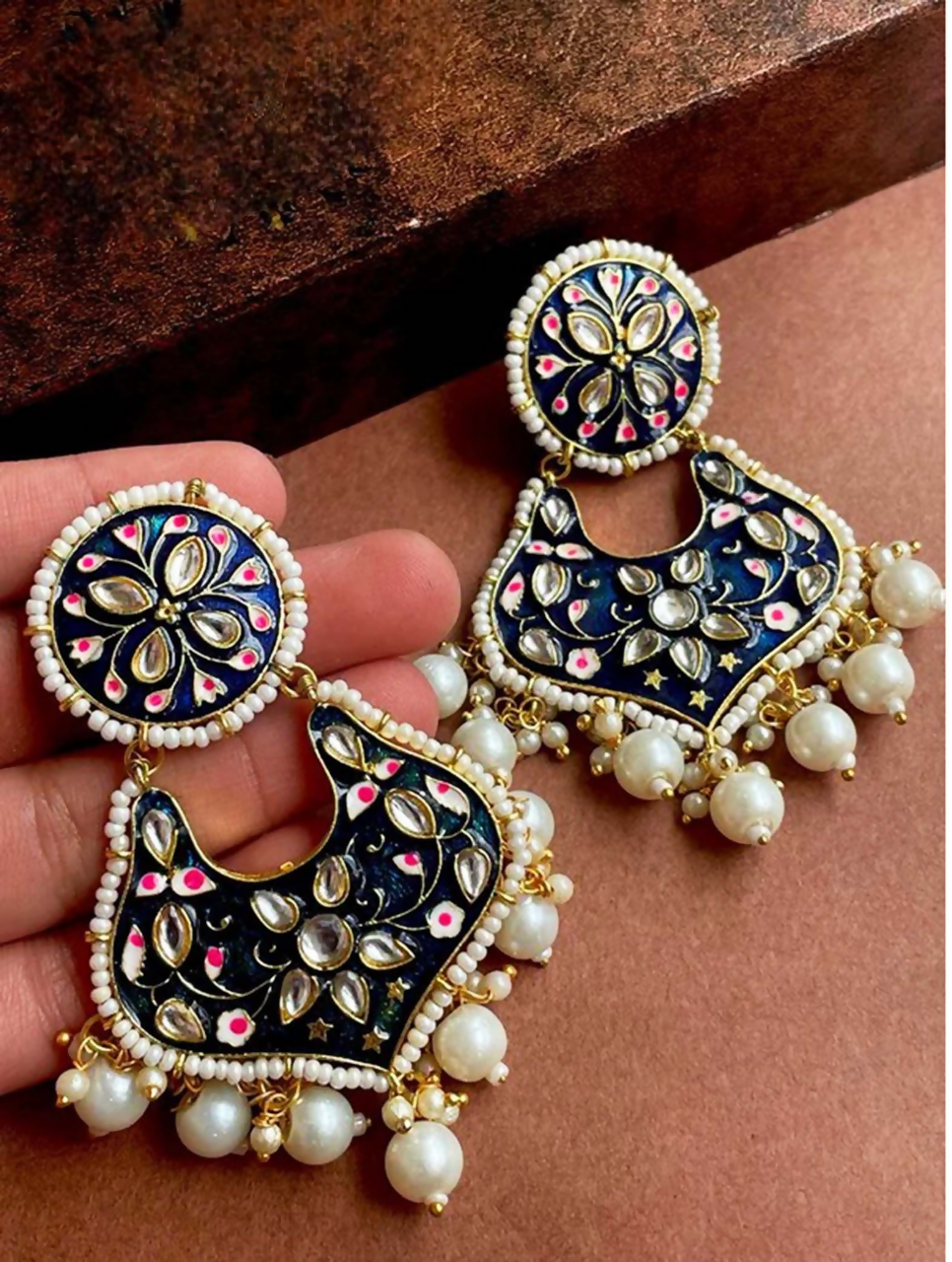 Joban Fashion Meenakari Beads And Stone Work Earring