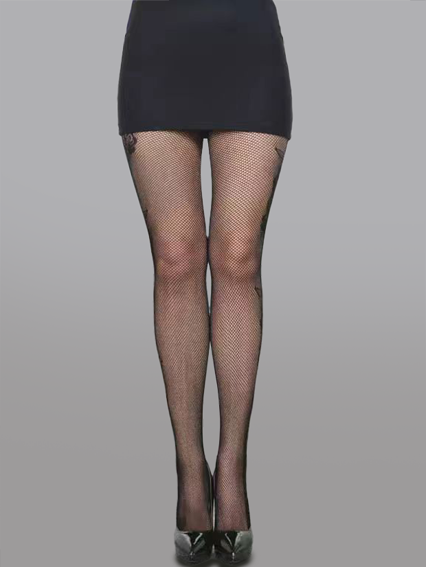 Elegant Rose Embroidered Tights - DestGlow