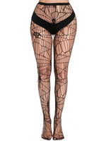 Artistic Skull Fishnet Tights - leggings