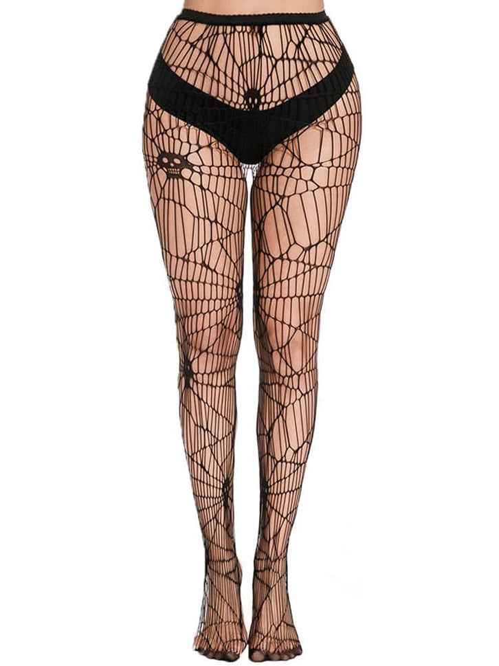Artistic Skull Fishnet Tights - leggings