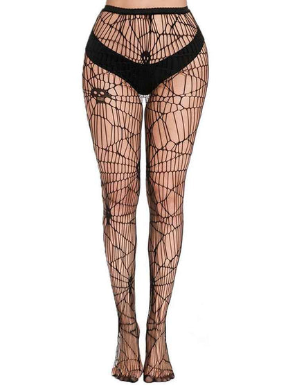 Artistic Skull Fishnet Tights - leggings