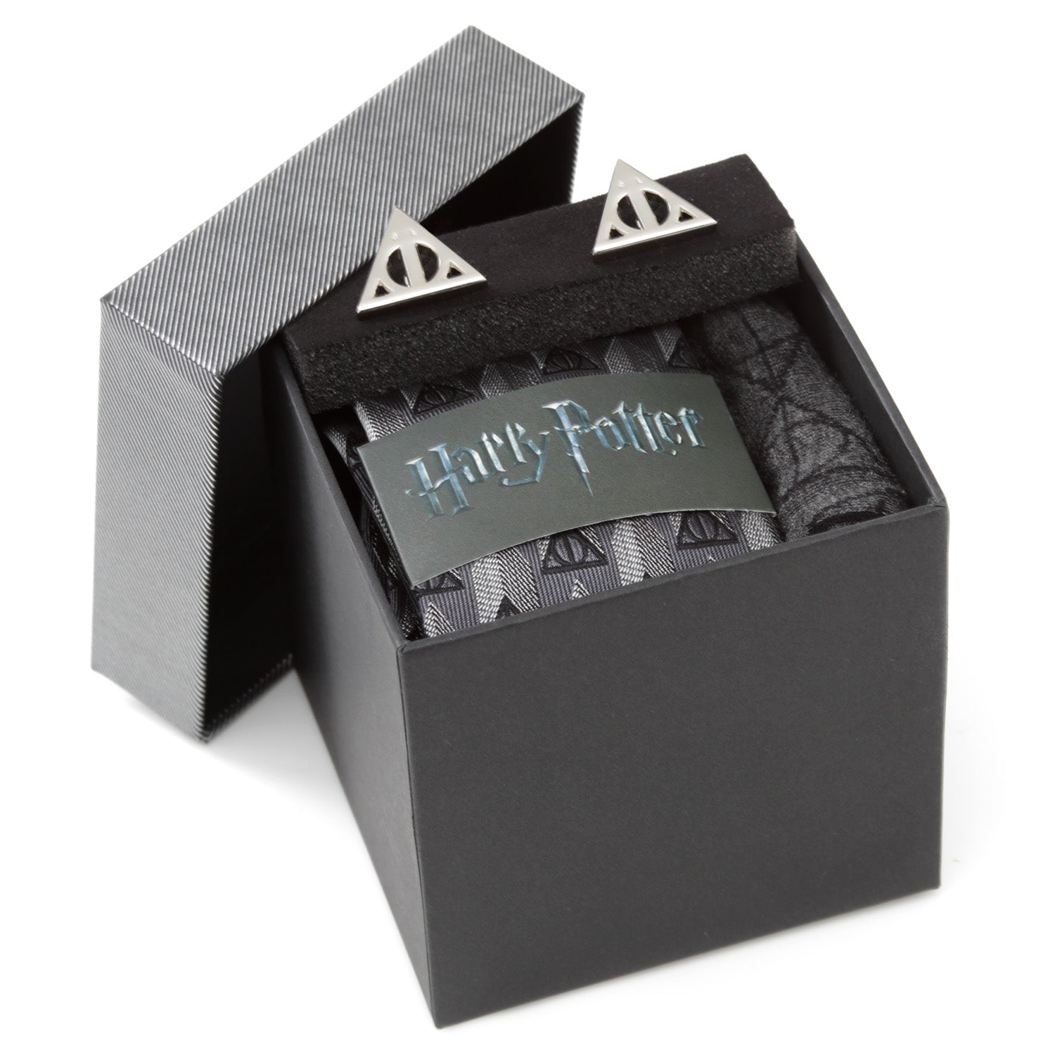 Harry Potter Deathly Hallows Gray Necktie Gift Set by Cufflinks.com