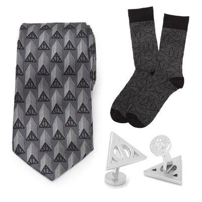 Harry Potter Deathly Hallows Gray Necktie Gift Set