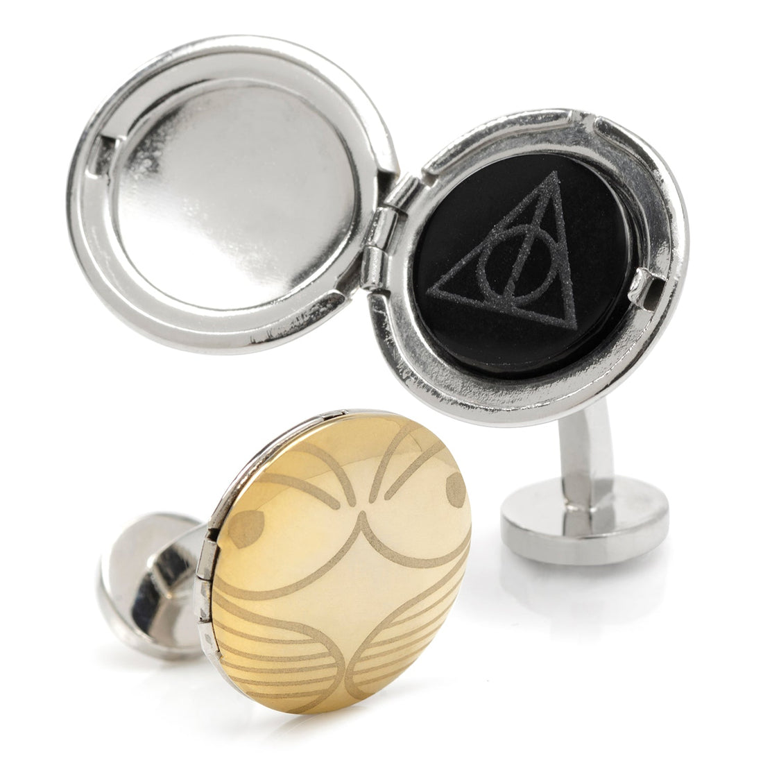 Harry Potter Golden Snitch Hidden Deathly Hallows Locket Cufflinks by Cufflinks.com