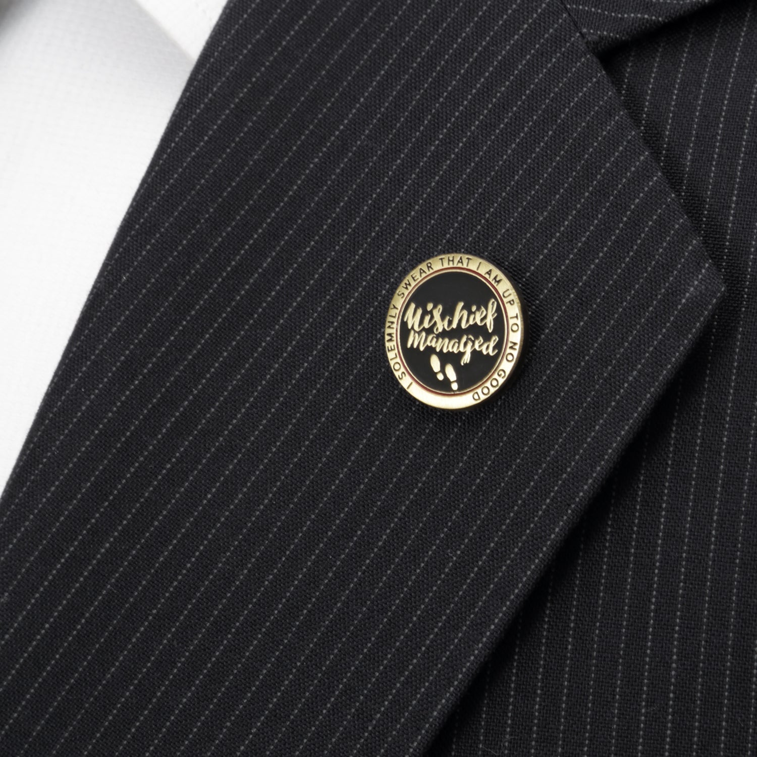 Harry Potter Mischief Managed Gold Lapel Pin by Cufflinks.com