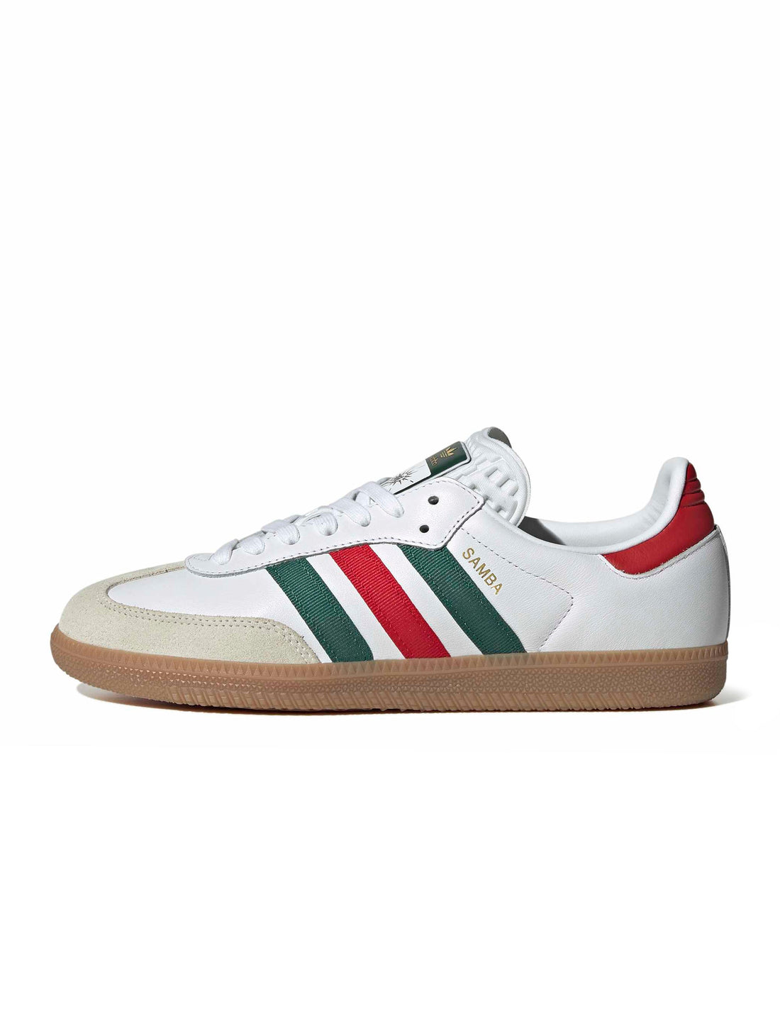 Adidas Mens Samba OG - White/Scarlet/Dark Green by Denim Exchange