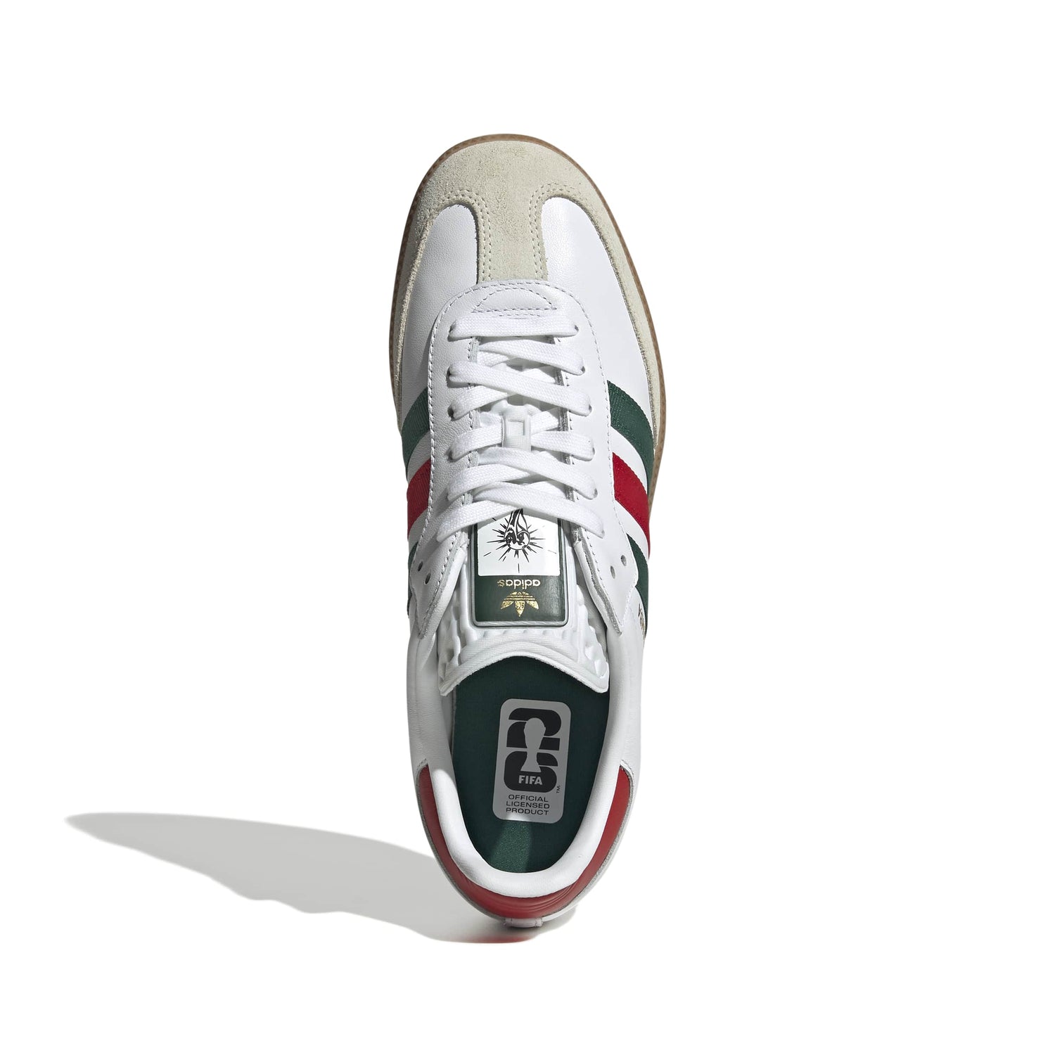 Adidas Mens Samba OG - White/Scarlet/Dark Green by Denim Exchange