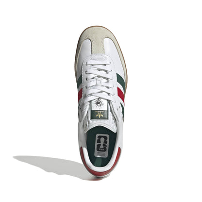 Adidas Mens Samba OG - White/Scarlet/Dark Green by Denim Exchange