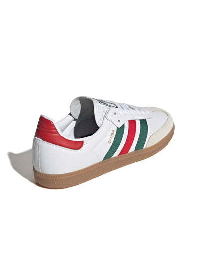 Adidas Mens Samba OG - White/Scarlet/Dark Green by Denim Exchange