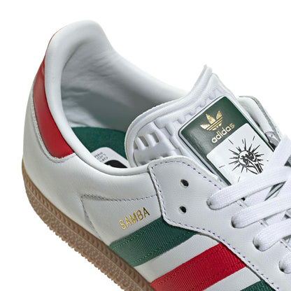 Adidas Mens Samba OG - White/Scarlet/Dark Green by Denim Exchange