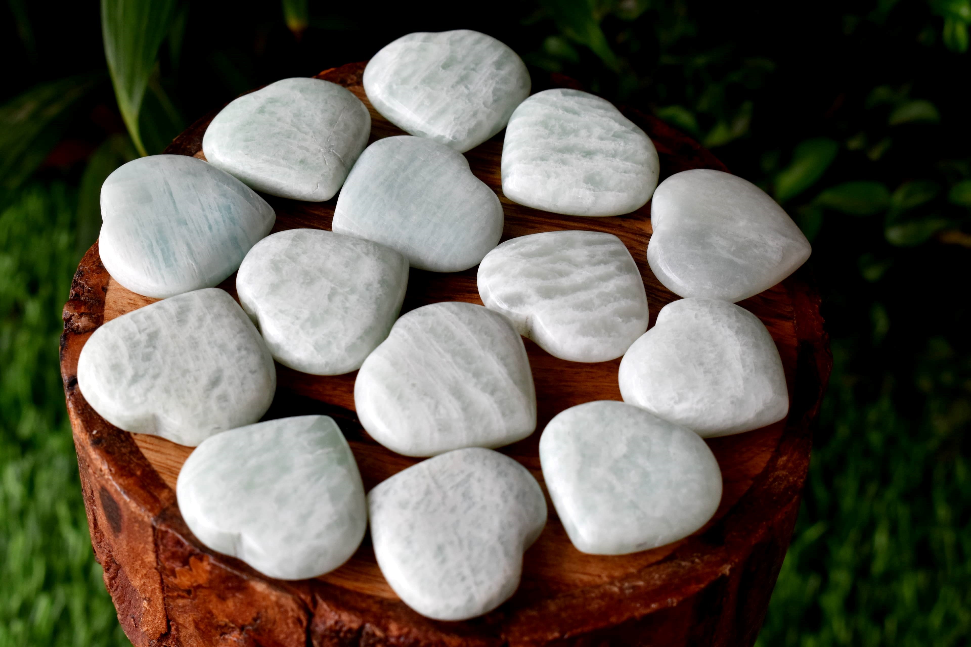 Amazonite Heart Crystal, Puffy Mini 1 Inch Pocket Crystal Heart  DestGlow