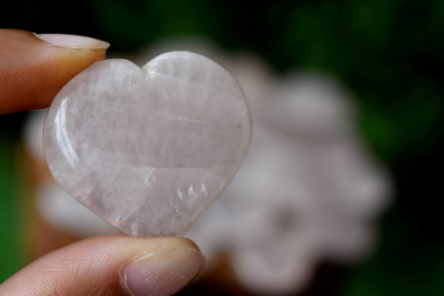 Rose Quartz Heart Crystal, Puffy Mini 1 Inch Pocket Crystal Heart  DestGlow