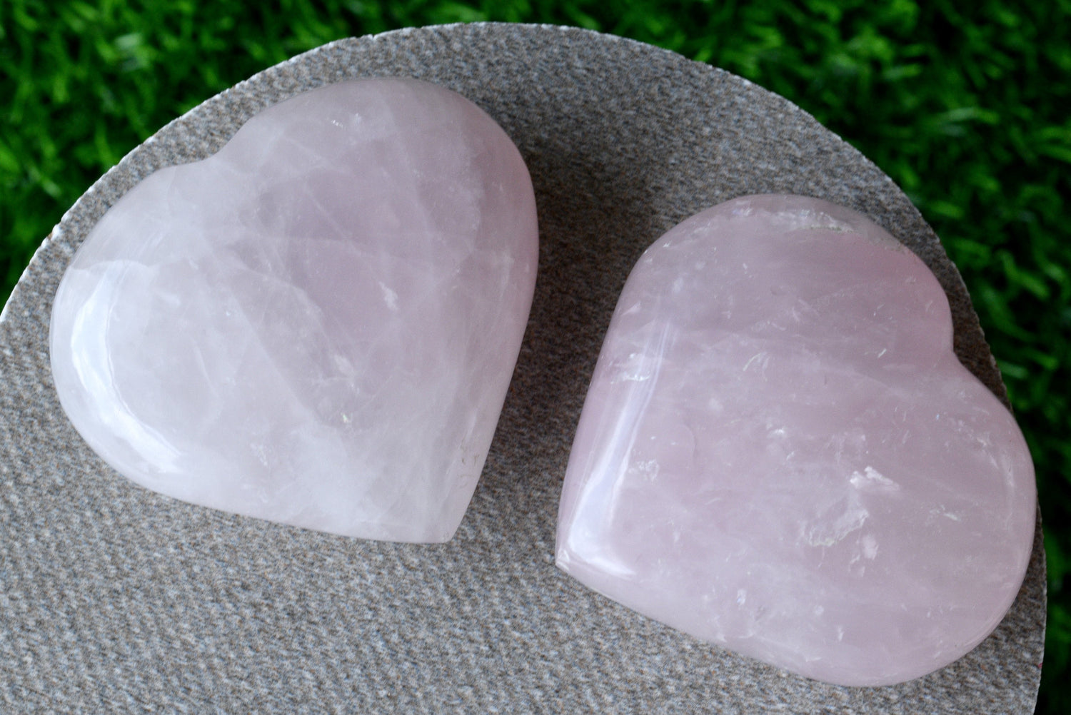 Polished Rose Quartz Heart Crystal, Puffy Mini 2 Inch Pocket Crystal Heart  DestGlow
