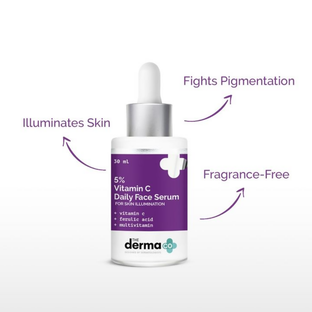 The Derma Co 5% Vitamin C Daily Face Serum With Ferulic Acid &amp; Multivitamin