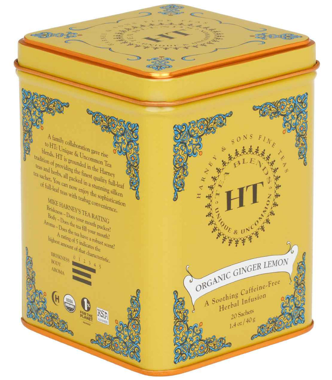Organic Ginger Lemon, HT Tin of 20 Sachets