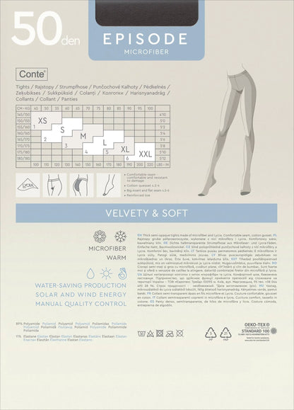 Tights Conte Episode 50 Den - Microfibra Matte Opaque by TheRanok.com