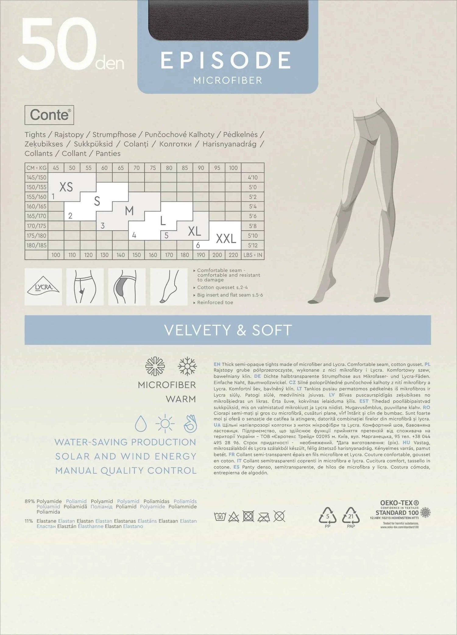 Tights Conte Episode 50 Den - Microfibra Matte Opaque