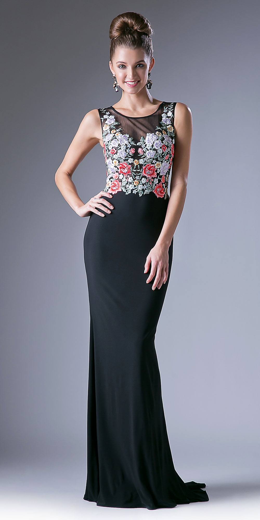 Cinderella Divine HW11 Cut-Out Back Sleeveless Long Dress by DiscountDressShop