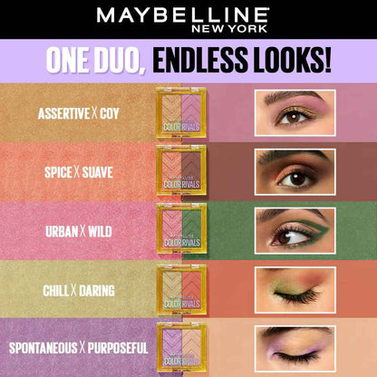 Maybelline New York Color Rivals Longwear Eyeshadow Duo - Assertive X Coy