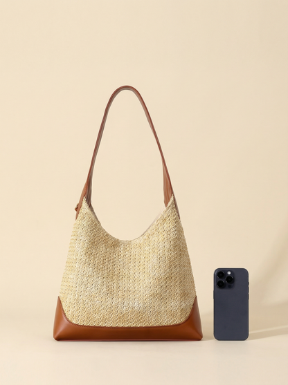 Artisanal Handwoven Colorblock Bucket Bag for Effortless Coastal Style by LINTICO