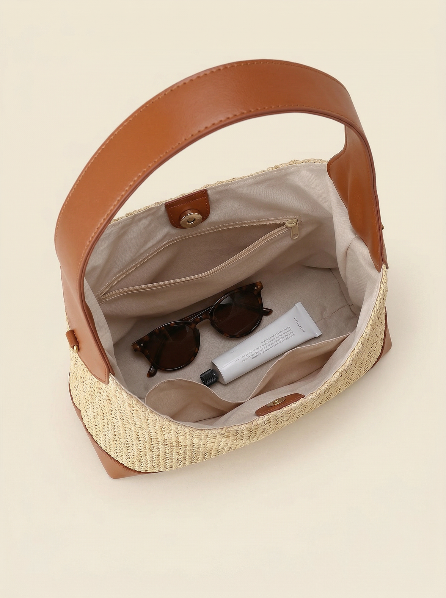 Artisanal Handwoven Colorblock Bucket Bag for Effortless Coastal Style by LINTICO
