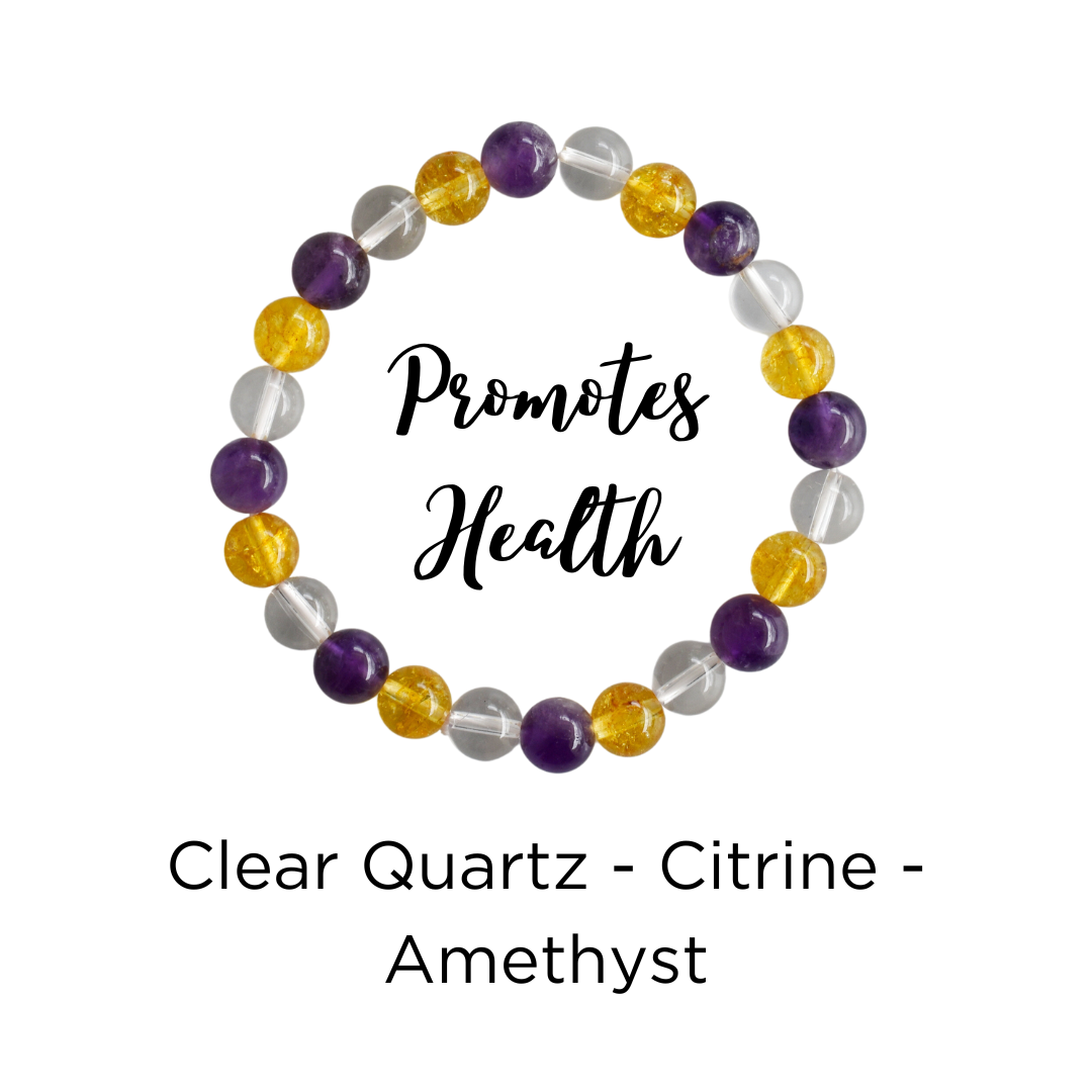 Promotes HEALTH Crystal Bracelet ( Boost Motivation, Spiritual Growth, Clarity)  DestGlow
