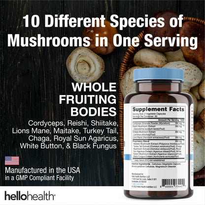 10-in-1 Mushroom Complex capsules  DestGlow