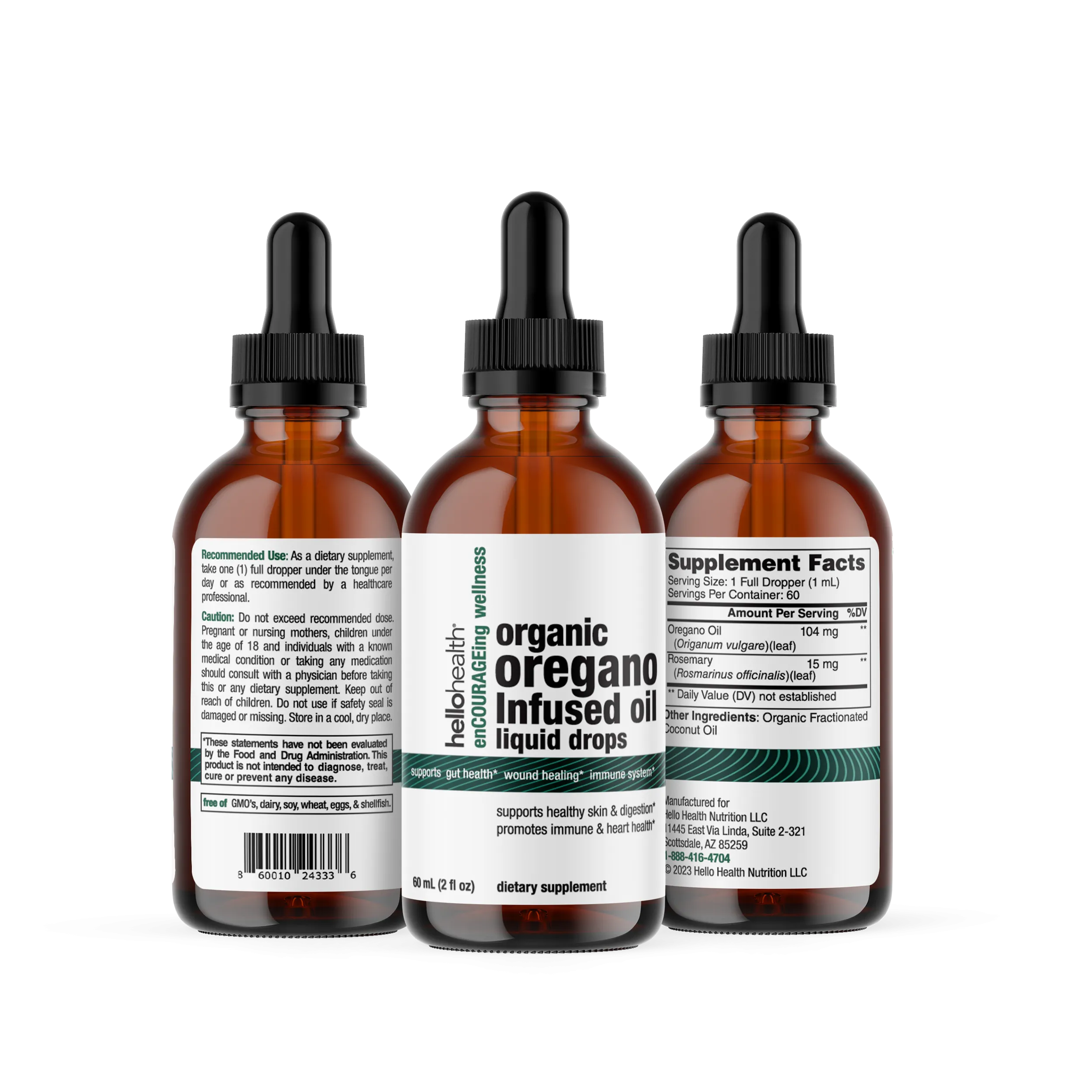 Organic Oregano Infused Oil Liquid Drops