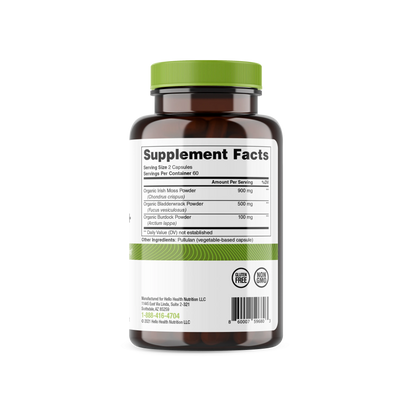 Organic Irish Sea Moss, Organic Bladderwrack, &amp; Organic Burdock capsules